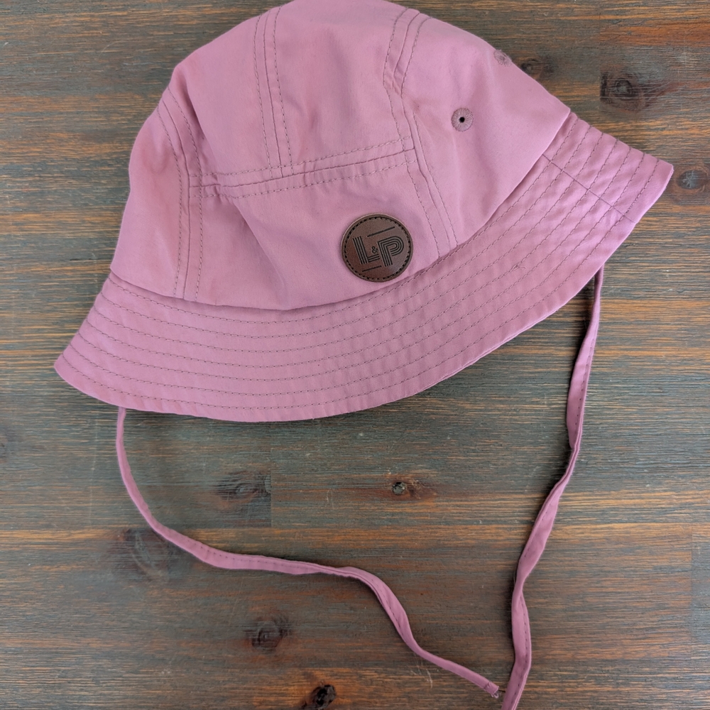 Kids Pink Bucket Hat with Chin Strap